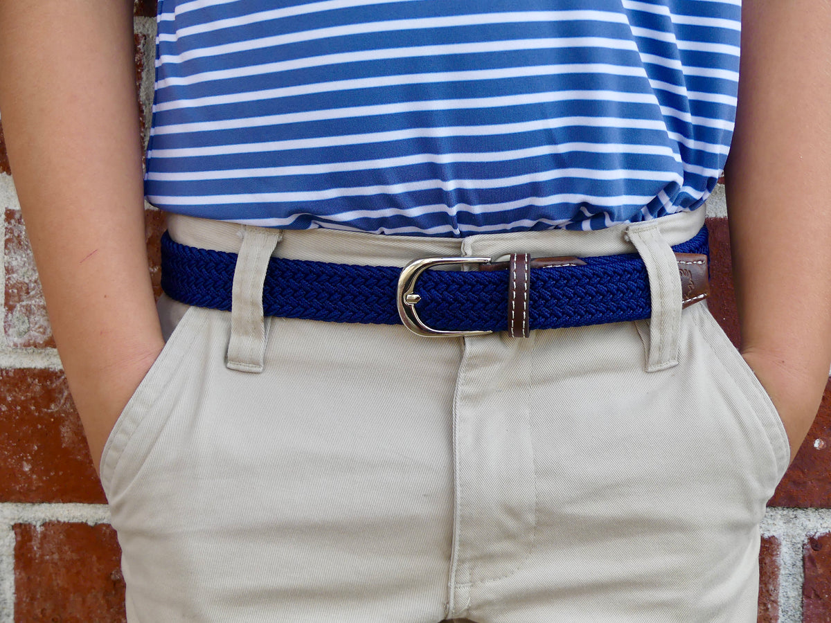 The Lil' Pebble Beach Kid's Herringbone Woven Stretch Golf Belt