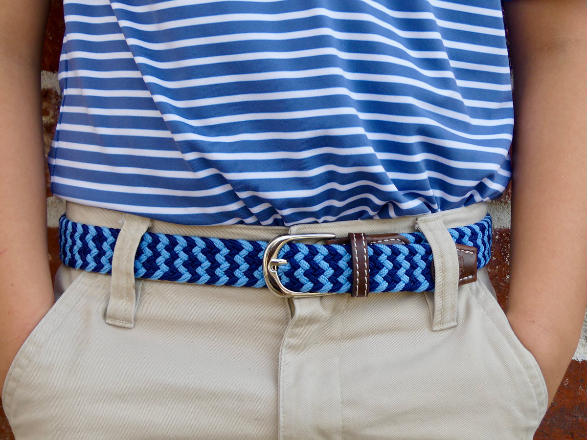 The Lil' Nantucket Kid's Herringbone Woven Stretch Golf Belt
