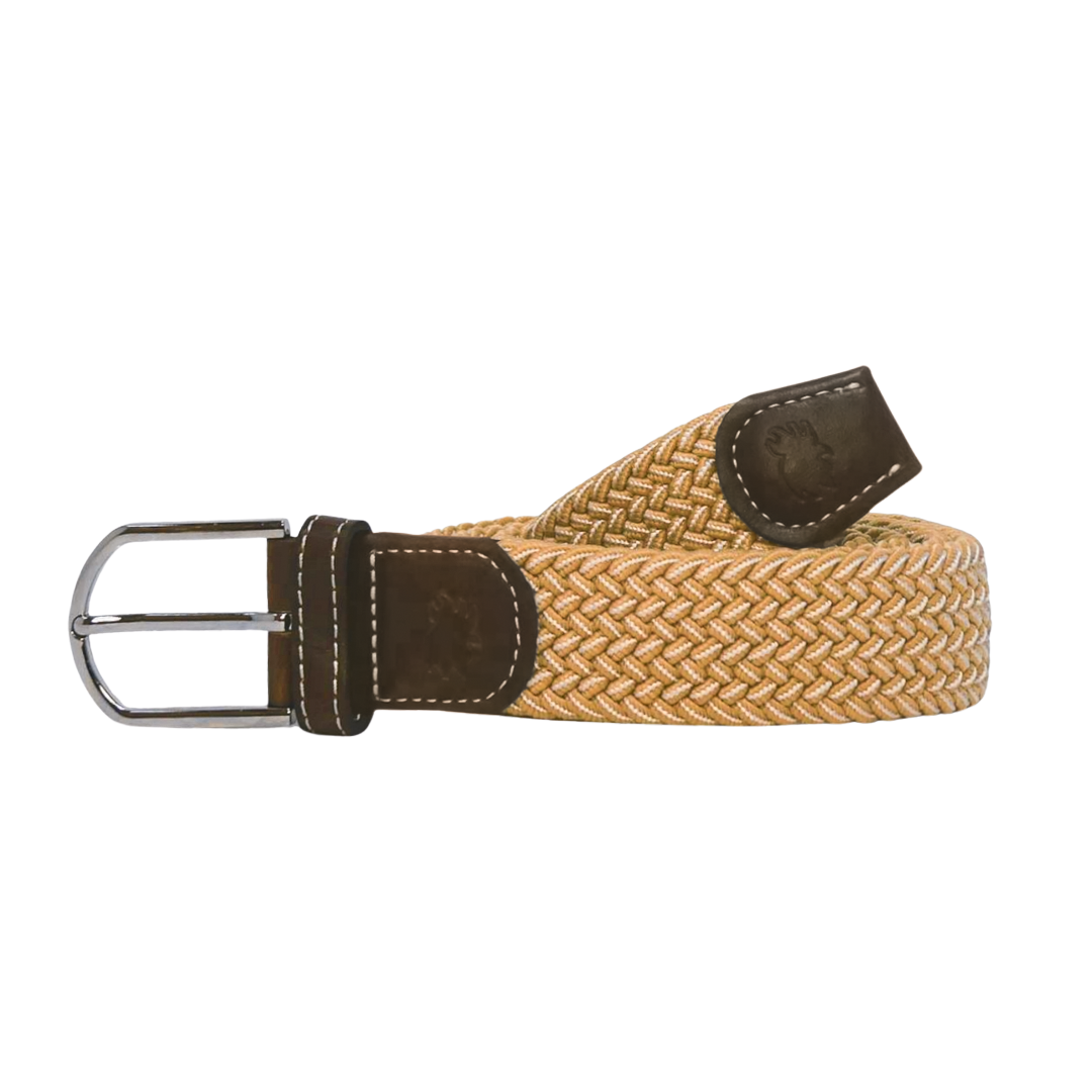 The Sanibel Two Toned Woven Elastic Stretch Golf Belt