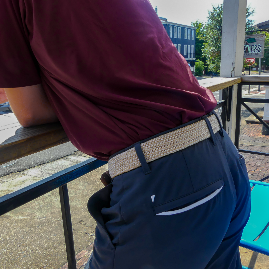 The Sanibel Two Toned Woven Elastic Stretch Golf Belt