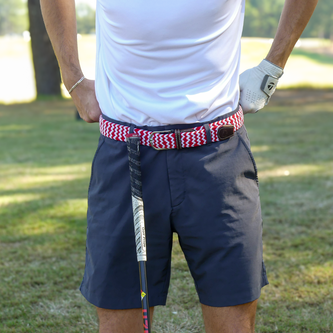 The Charleston Two Toned Woven Elastic Stretch Golf Belt