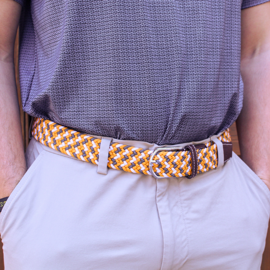 The Bristol Two Toned Woven Elastic Stretch Belt