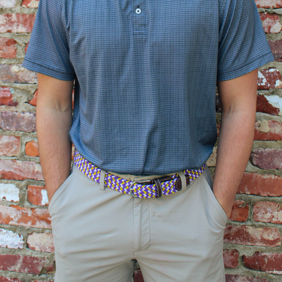 The Nola Two Toned Woven Elastic Stretch Belt